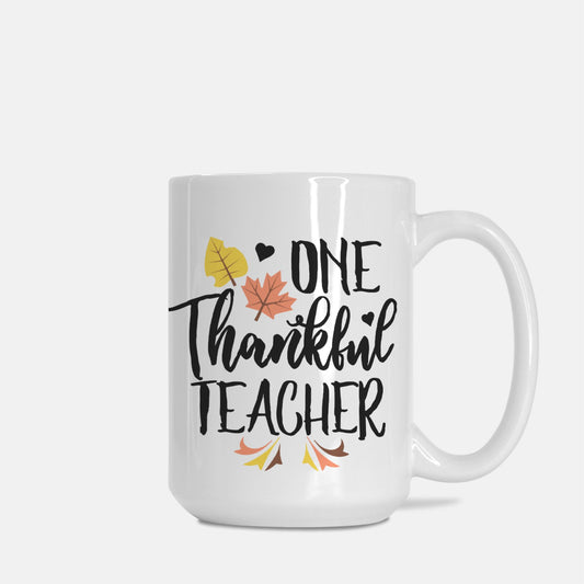 Thankful Teacher Mug Deluxe 15oz.