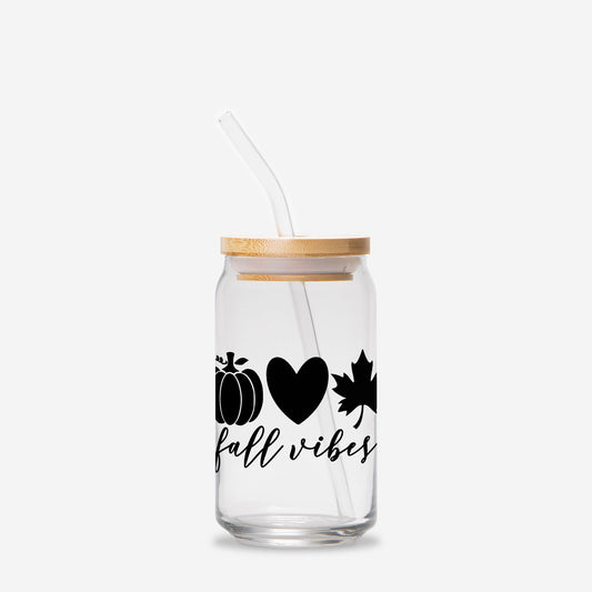 Fall Vibes Glass Can