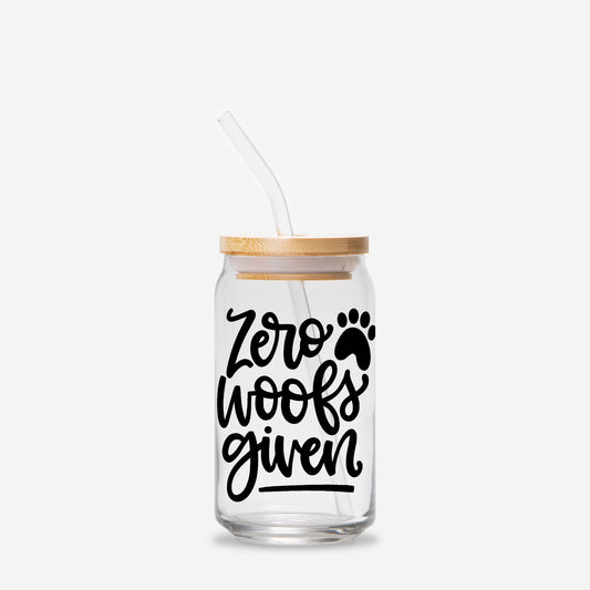 Zero Woofs Glass Can