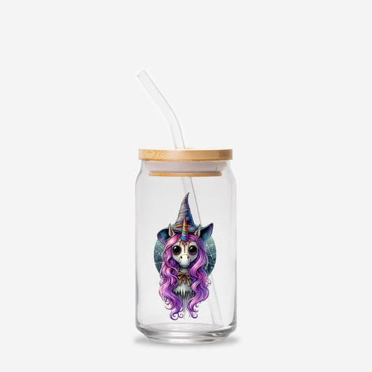 Mystical Witch Unicorn Glass Can