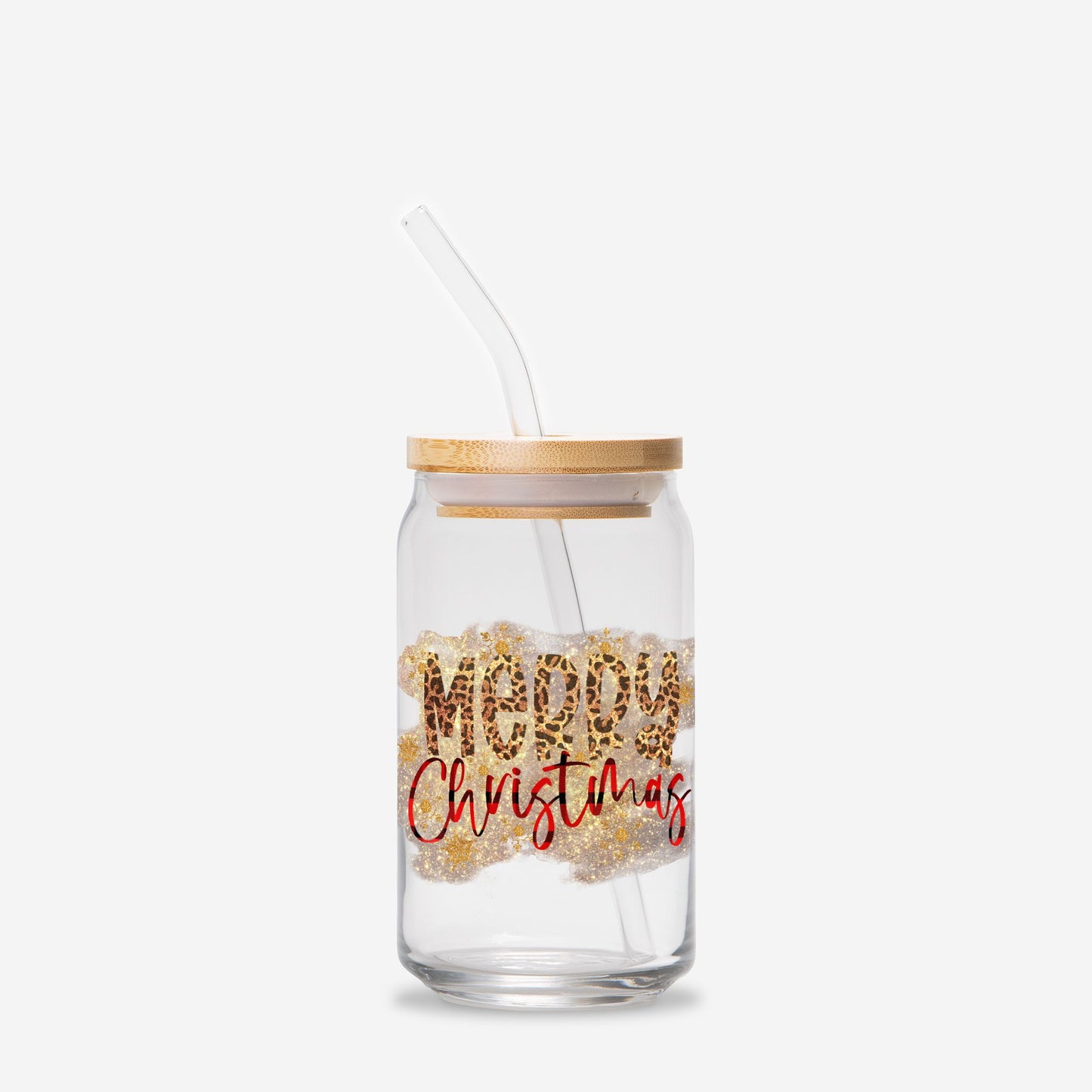 Merry Christmas Fancy Glass Can