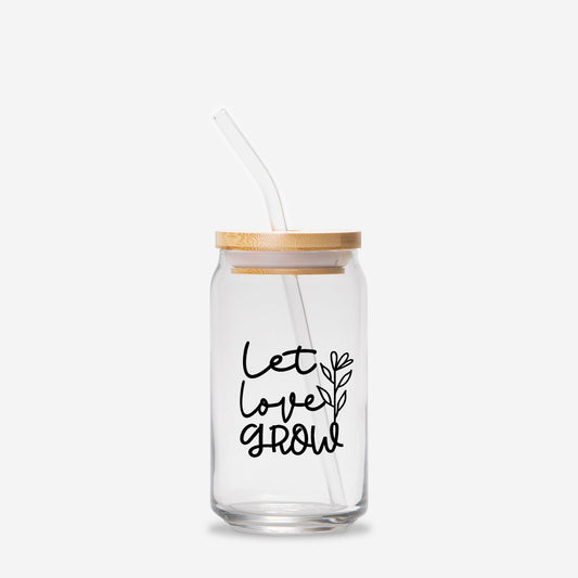 Let Love Grow Glass Can