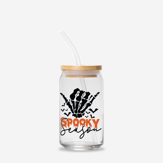 Spooky Season Glass Can