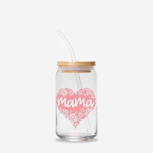 Mama Heart Glass Can