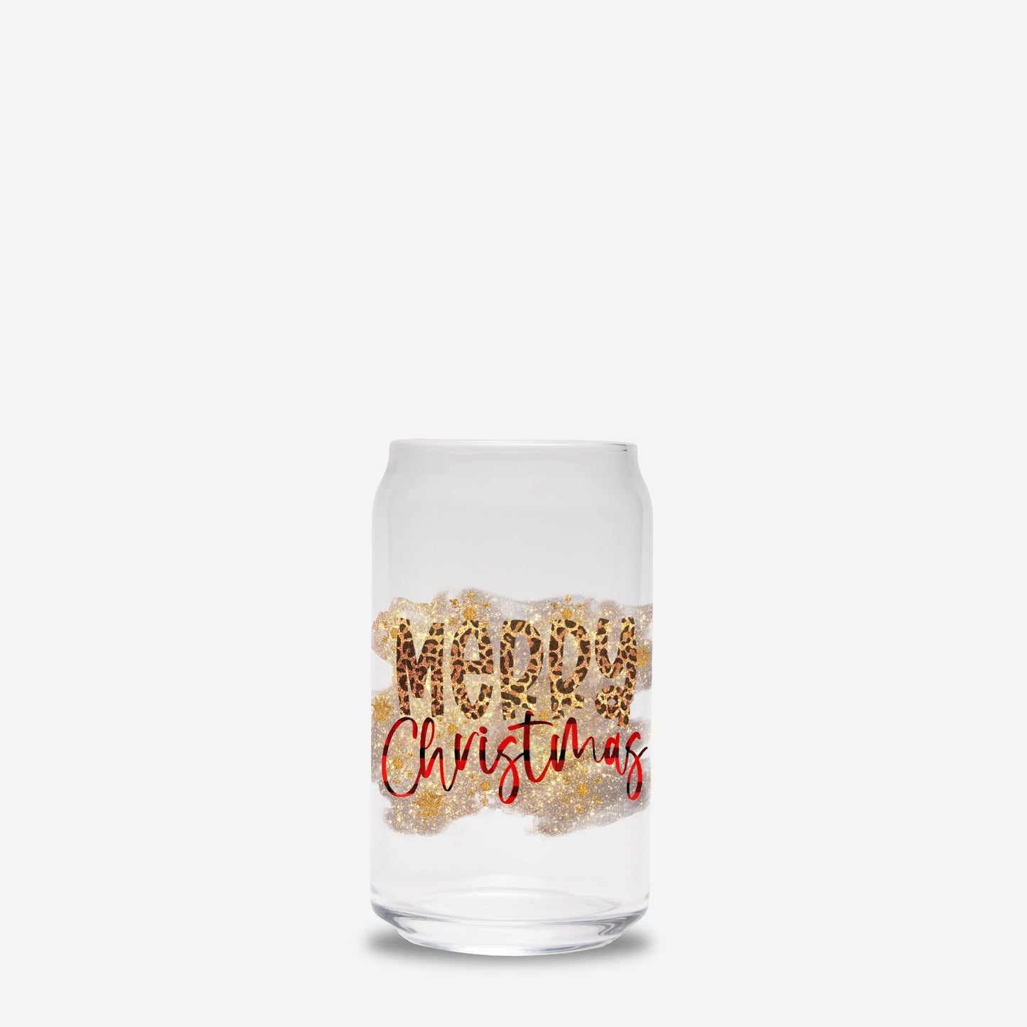 Merry Christmas Fancy Glass Can