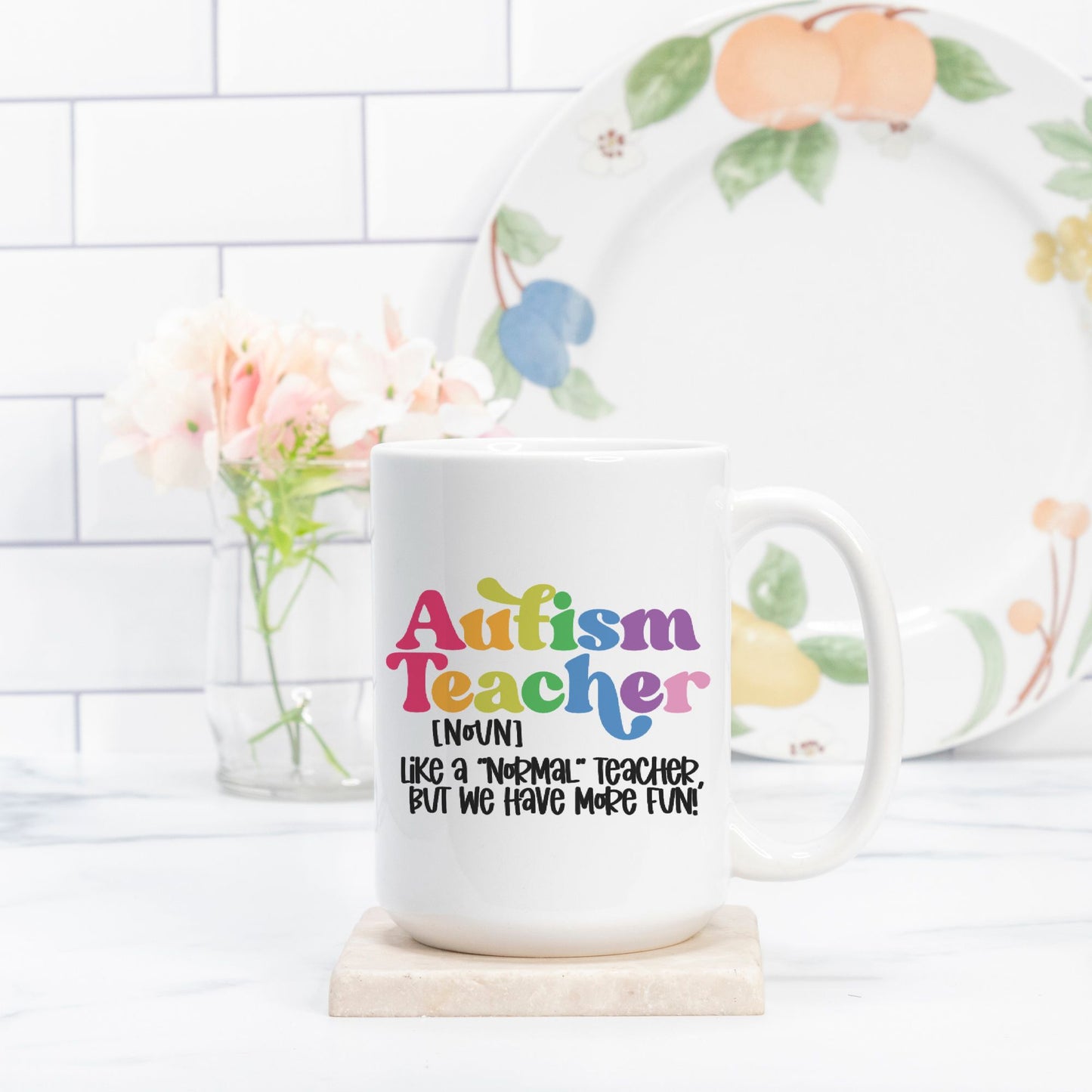 Autism Teacher Mug Deluxe 15oz.